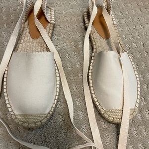 J Crew worn once lace up d’orsay espadrilles